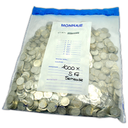 Sachet Scellé 1000 pièces 5 francs semeuse